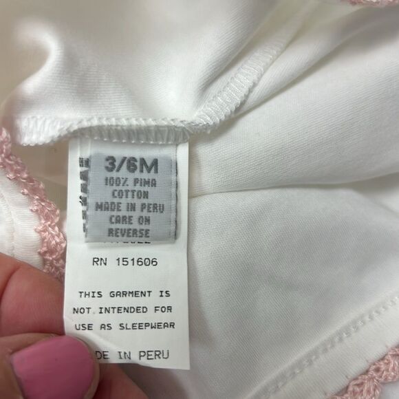 Squiggles by Charlie White and pink Pima Cotton short sleeve day gown 3-6 m NWT - Picture 11 of 13